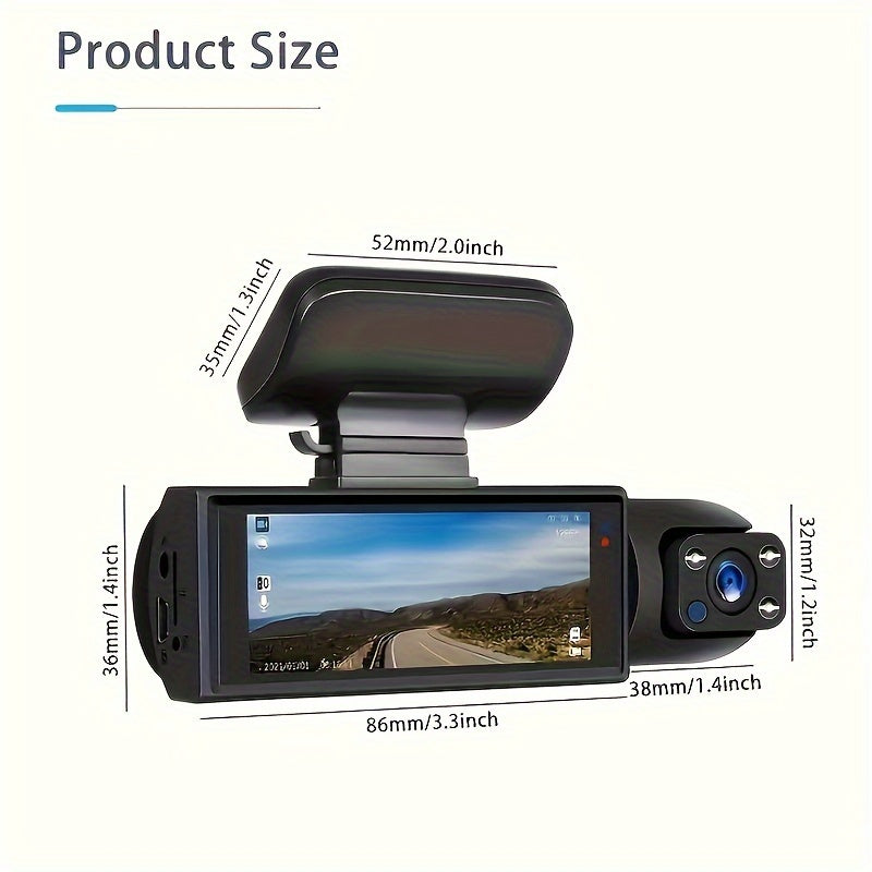 1080p Dual-Lens Dashcam mit Nachtsicht