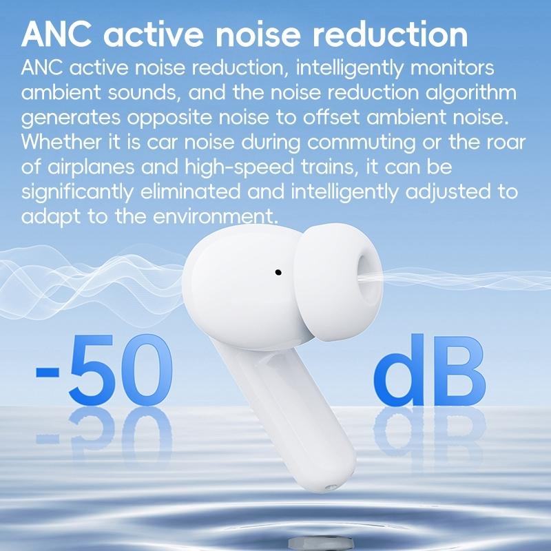 NNEIDS Kabellose In-Ear-Kopfhörer mit aktiver Geräuschunterdrückung – Weiß