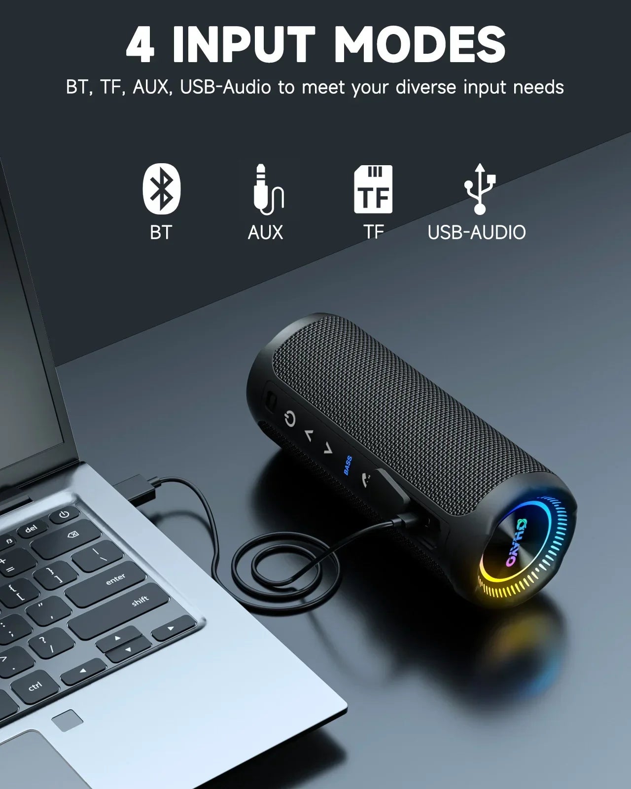 Bluetooth-Lautsprecher mit RGB-Beleuchtung